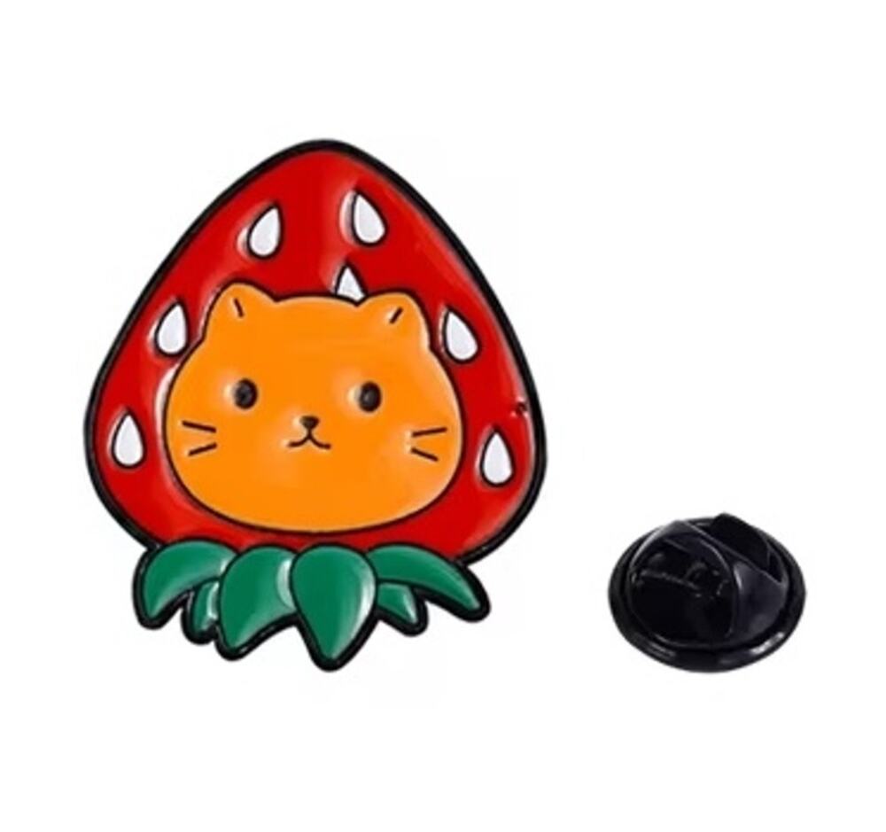 Strawberry Orange Cats Enamel Pins 418-3